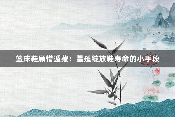 篮球鞋顾惜遁藏：蔓延绽放鞋寿命的小手段