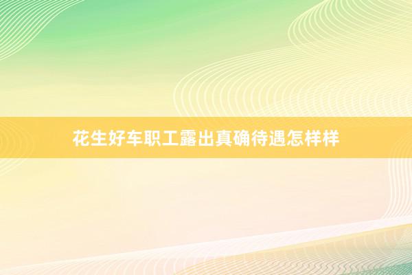 花生好车职工露出真确待遇怎样样